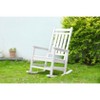 Gulches Outdoor Portable Chairs - Oversized White Rocking Chair with Wood-Texture, All-Weather Porch Rocker - 2 of 4