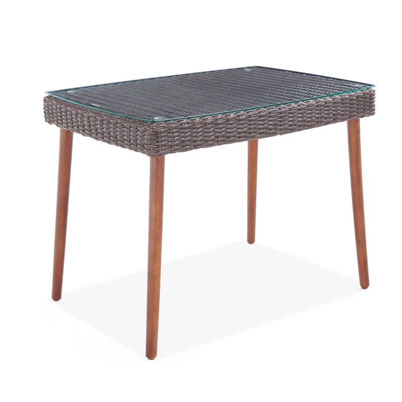 All-Weather Wicker Athens Outdoor Cocktail Table Brown - Alaterre Furniture, 3 of 13