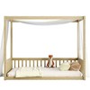CAVINAS Twin/Full Size Bed Frame with Canopy-Style Top & Guardrails,Modern Floor Bed for Kids Room,Bedroom - 4 of 4