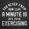 Mens You Never Know How Long A Minute Is Until Youre Exercising Fitness Tank Funny Workout Joke Tee For Guys - Crazy Dog Men's Tank Top - 2 of 4