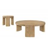 21" Round Wood End Table with Sculptural Curved Legs, Modern Accent Piece for Living Room or Bedroom - 3 of 4