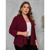 WhizMax Womens Plus Size Casual Blazer Office Open Front 3/4 Sleeve Cardigans Jacket Work Suit - 4 of 4