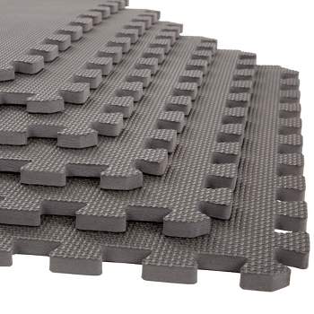 Foam Mat Floor Tiles, Interlocking EVA Foam Padding by Stalwart - Soft Flooring for Exercising, Yoga, Camping, Kids, Babies, Playroom - 6 Pack