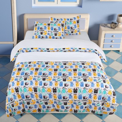 5 Pcs Polyester Monster Pattern Bedding Sets Twin Multicolor - PiccoCasa