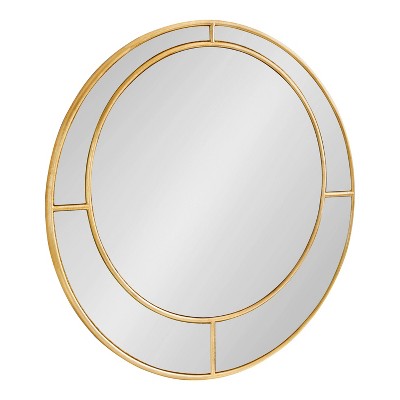 24" x 24" Odaire Round Decorative Wall Mirror Gold - Kate & Laurel All Things Decor