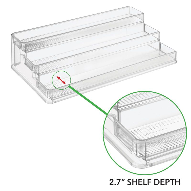 mDesign Plastic Shelf Adjustable & Expandable Spice Rack Organizer, 5 of 9