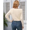 Coolmee Women's Furry Cropped Cardigan Long Sleeves Open Front V-Neck Button Down Casual Knit Sweater Coat - 3 of 4