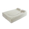 PAGED Modern Floor Sofa with 2 Pillows, Foam-Filled Sleeper Sofa Bed with Teddy Fabric for Living Room, Apartment, No Assembly Required - 4 of 4