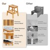 Racxily Premium Acacia Wood Step Stool - 2-Step Wooden Stool,250LBS Load,Water-Sealed, Lightweight Portable,Indoor/Outdoor,Natural Brown for Home - 3 of 4