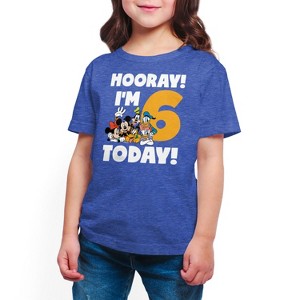Girls' - Disney - Hooray I'm 6 Today Short Sleeve Graphic T-Shirt - 1 of 4