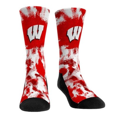 NCAA Wisconsin Badgers Paint Crew Socks - L/XL