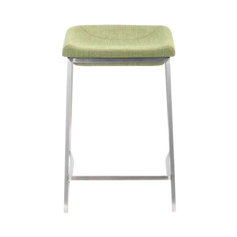 24&#34; Set of 2 Contemporary Sleek Modern Counter Height Barstools Green - ZM Home, 5 of 10