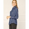 Allegra K Women's Regular Fit Point Collar Chest Pockets Button Down Dots Shirt - 4 of 4