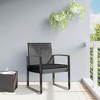 vidaXL Patio Dining Chairs Set of 2, Industrial Style Outdoor Seating, Made with Durable Dark Gray PP Rattan and Powder-Coated Steel Frame - 2 of 4