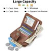FATMOON Small Women’s Genuine Leather Wallet - RFID Blocking with 7 Card Slots & Zipper Coin Pocket ID Window,for Daily,Travel & Shopping - 4 of 4