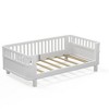 PDTEND Wood  Low Profile Platform Bed for Kids with Rails - 2 of 4