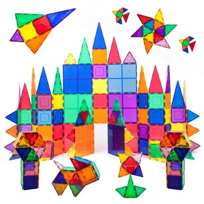 PicassoTiles Magnetic Tiles Building Set with Glitter Tiles