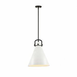 Newton Cone - 1 Light Stem Hung Pendant In Industrial Style-18.25 Inches Tall and 14 Inches Wide - 1 of 1