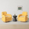 WestinTrends Alexandria Mid-Century Modern Faux Shearling Swivel Barrel Accent Chair (Set of 2) - 2 of 4