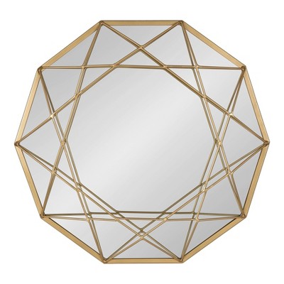 25" Diameter Keyleigh Metal Accent Wall Mirror Gold - Kate and Laurel
