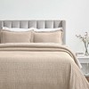 Cotton Medium Weight Geometric Matelasse Weave Bedspread Set by Blue Nile Mills - 2 of 4