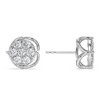 Pompeii3 1 - 2 3/4Ct Diamond 7-Stone Stud Earrings White, Yellow, or Rose Gold Lab Created - 3 of 4