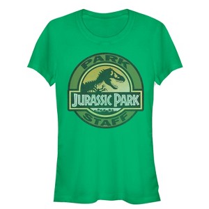 Juniors Womens Jurassic Park The Park Staff Badge, With T-Rex T-Shirt - 1 of 3