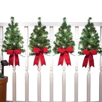 Collections Etc Solar Christmas Trees Wall & Fence Decor