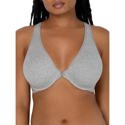 Smart & Sexy Women's Comfort Cotton Front & Back Close Racerback Bra Glass  Green 34dd : Target