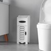 MaseiKar White Bathroom Cabinet with Flip Door, Waterproof Storage Organizer for Bathroom, PVC Wall Mounted/Corner Cabinet, Space-Saving - 2 of 4