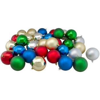 Northlight 60ct Shatterproof Shiny and Matte Christmas Ball Ornament Set 2.5" - Red/Green