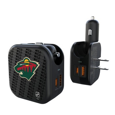 NHL Western Conference Teams Text Backdrop 18-Watt 2 in 1 USB A/C Charger