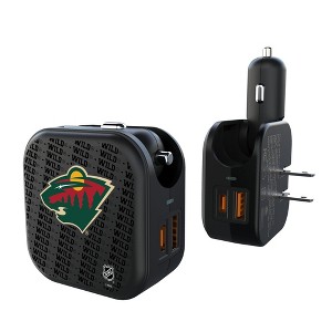 NHL Western Conference Teams Text Backdrop 18-Watt 2 in 1 USB A/C Charger - 1 of 3