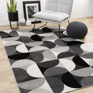Rug Branch Mid-Century Geometric Grey Indoor Area Rug - 1 of 4