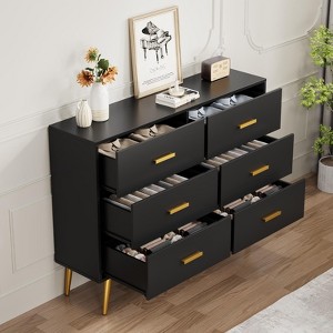 COZONY Console Table with 6 Drawers, Tall Dresser Chest of Drawers Tower Storage Organizer for Bedroom, Closet, Living Room, Hallway & Entryway - 1 of 4