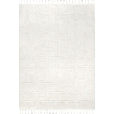 Nuloom Alafia High-Low Geometric Tasseled Indoor Area Rug