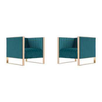 Set of 2 Trillium Velvet Accent Chairs - Manhattan Comfort