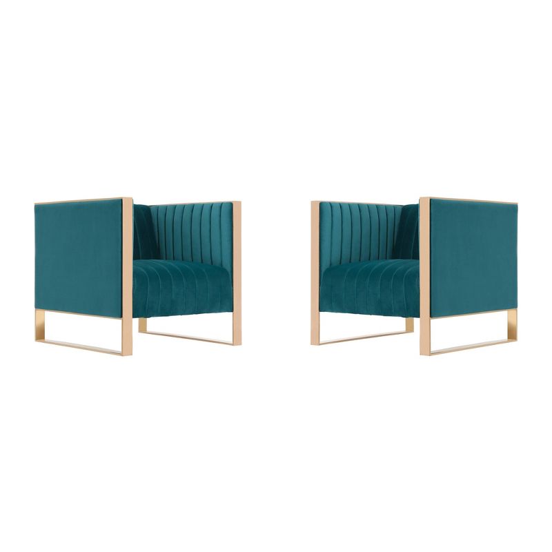 Set of 2 Trillium Velvet Accent Chairs - Manhattan Comfort, 1 of 10