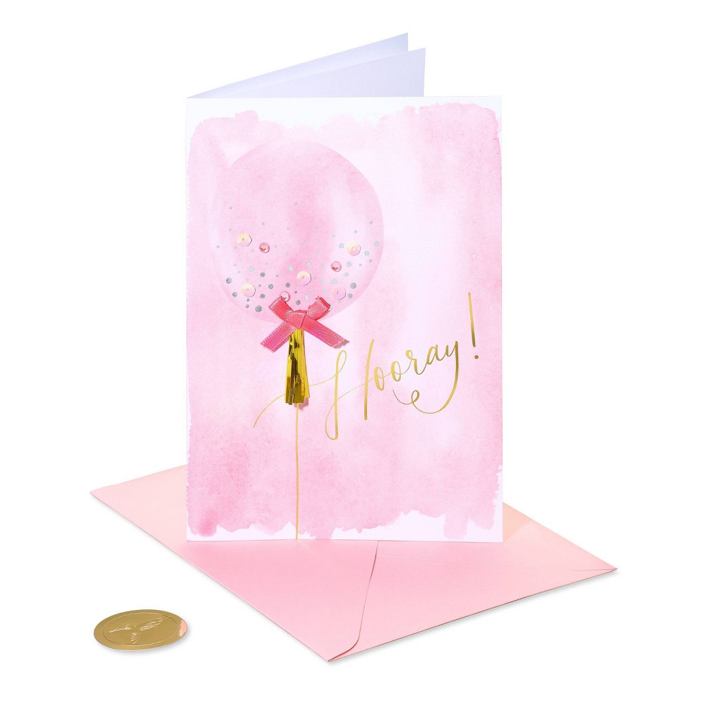Photos - Envelope / Postcard Card Birthday Tassel Balloon Pink/White/Gold - PAPYRUS