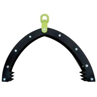 Heavy-Duty Black and Green Steel Log Grabber with Powder-Coat Finish