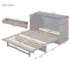 Queen/Full Size Murphy Bed Wall Bed with Large Drawers, USB Ports and Outlets-ModernLuxe - 4 of 4