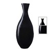 Hastings Home Handcrafted 24" Tall Decorative Bamboo Tear Drop Floor Vase for Silk Plants, Flowers, and Filler Décor - Black - 3 of 4
