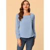 Allegra K Women's Casual Button Decor Long Sleeve Solid Square Neck Blouse - 4 of 4