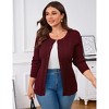 Women's Round Neck Long Sleeve Cardigan Button Front Hip-Length Knit Sweater - 3 of 4