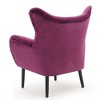 Kumasinova Mid-Century Modern Velvet Wingback Armchair for Living Room/Bedroom, Gently Curved Design Accent Chair with Tufting, Oak Wood Frame - 4 of 4