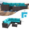 ALAULM 12PCS Outdoor Patio Furniture Set PE Wicker Rattan Sectional Sofa - 3 of 4