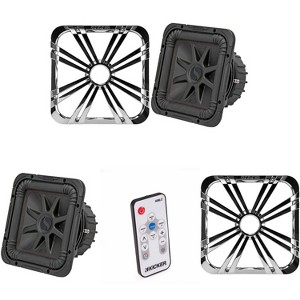 Kicker (2) 45L7R104 L7R 10-Inch (25cm) Subwoofer, Dual Voice Coil, 4-Ohm w/ Chrome LED Grill & Remote Bundle - 1 of 4