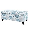 Sapphtopaz Versatile Upholstered Storage Ottoman with Floral Patterned Fabric, Footrest & Extra Seating, Multi-Functional Bench with Hidden Storage - 2 of 4