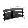 Corner TV Stand for TVs up to 60" CorLiving Black: Modern Satin Finish, Metal Frame, Cable Management - 4 of 4