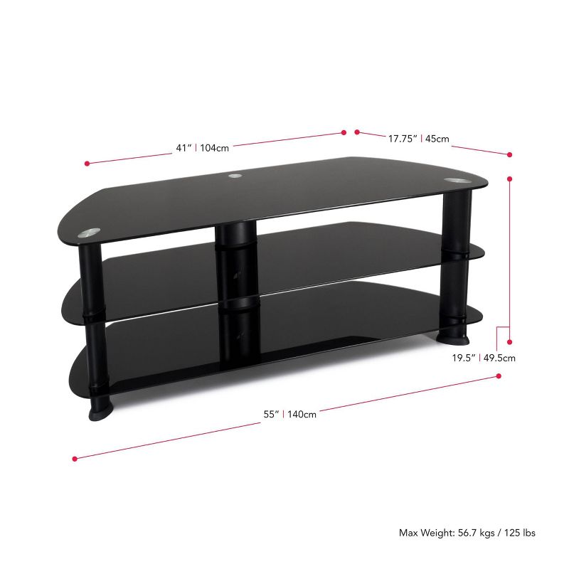 Corner TV Stand for TVs up to 60&#34; CorLiving Black, 4 of 9
